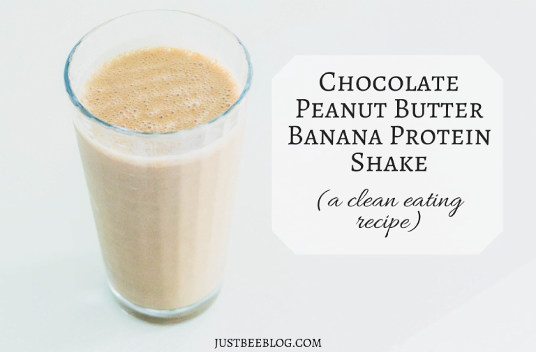 Chocolate Peanut Butter Banana Protein Shake (a clean eating recipe)