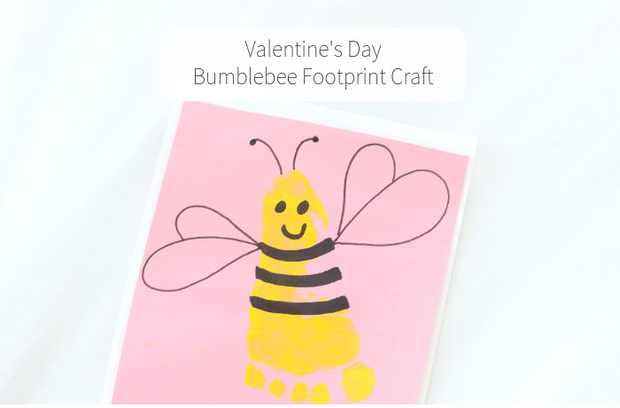 Valentine’s Day Bumblebee Footprint Craft