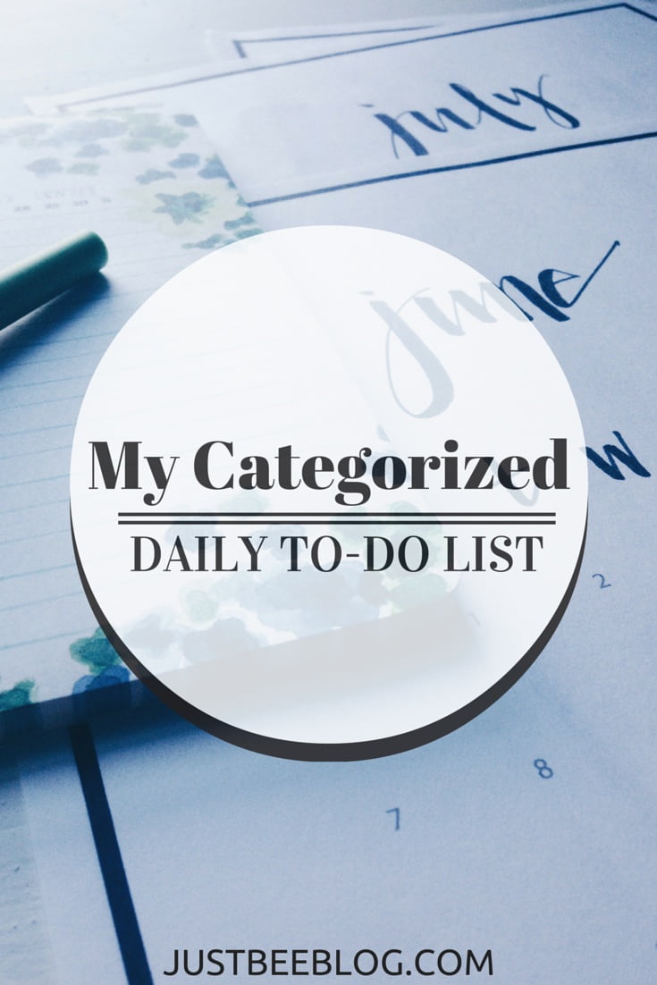 My Categorized Daily To-Do List