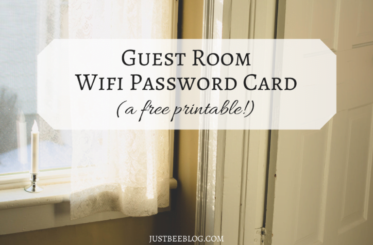 Guest Room Wifi Password Card (a free printable!)